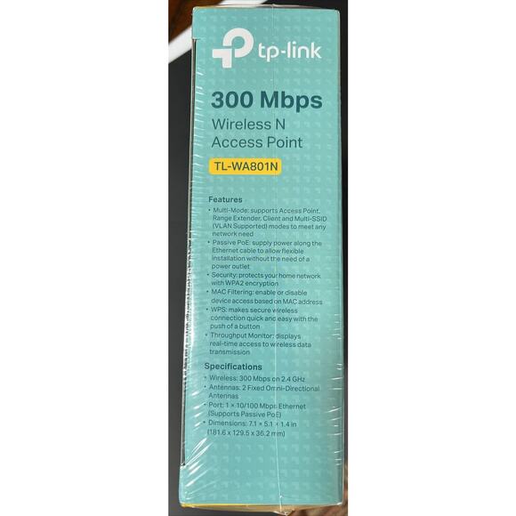 Access Point Wifi 300Mbps TP-LINK TL-WA801N Wireless Ap/Client/Bridge A NEW - Picture 3 of 3